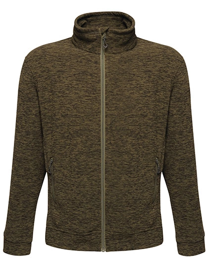 Men´s Full Zip Thornly Fleece Jacket zum Besticken und Bedrucken in der Farbe Dark Khaki Marl mit Ihren Logo, Schriftzug oder Motiv.