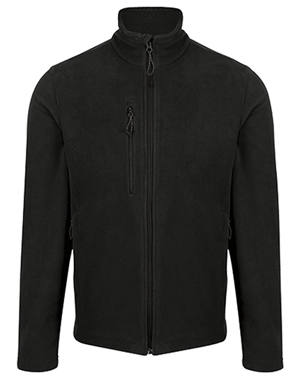 Honestly Made Recycled Full Zip Fleece Jacket zum Besticken und Bedrucken in der Farbe Black mit Ihren Logo, Schriftzug oder Motiv.