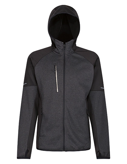X-Pro Coldspring II Hybrid Fleece Jacket zum Besticken und Bedrucken in der Farbe Grey Marl-Black mit Ihren Logo, Schriftzug oder Motiv.
