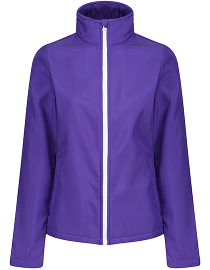Women´s Ablaze Printable Softshell Jacket zum Besticken und Bedrucken in der Farbe Vibrant Purple-Black mit Ihren Logo, Schriftzug oder Motiv.