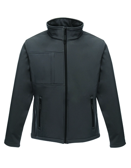 Men´s Softshell Jacket - Octagon II zum Besticken und Bedrucken in der Farbe Seal Grey (Solid)-Black mit Ihren Logo, Schriftzug oder Motiv.