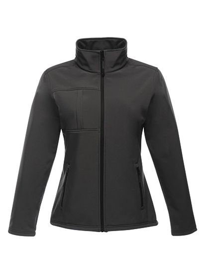 Women´s Softshell Jacket - Octagon II zum Besticken und Bedrucken in der Farbe Seal Grey (Solid)-Black mit Ihren Logo, Schriftzug oder Motiv.