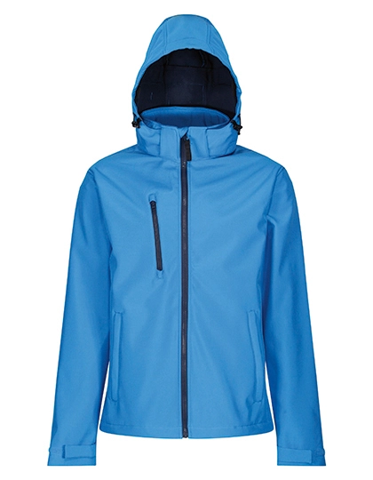 Venturer 3-Layer Printable Hooded Softshell Jacket zum Besticken und Bedrucken in der Farbe French Blue-Navy mit Ihren Logo, Schriftzug oder Motiv.
