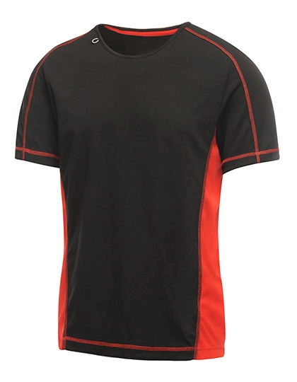 Beijing T-Shirt zum Besticken und Bedrucken in der Farbe Black-Classic Red mit Ihren Logo, Schriftzug oder Motiv.