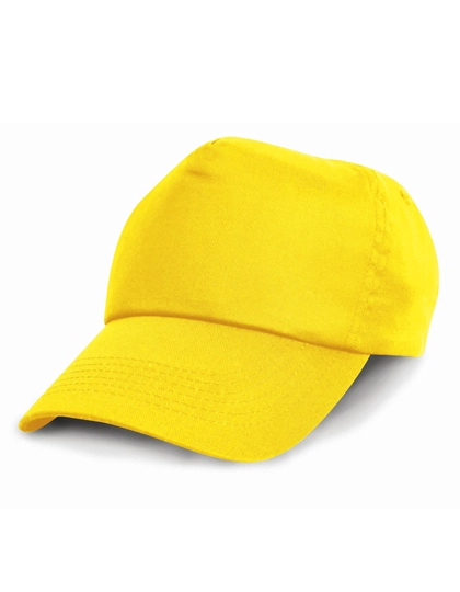 Junior Cotton Cap zum Besticken und Bedrucken in der Farbe Yellow mit Ihren Logo, Schriftzug oder Motiv.