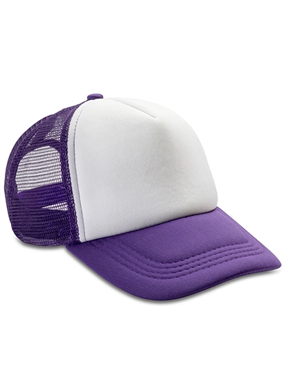 Detroit ½ Mesh Truckers Cap zum Besticken und Bedrucken in der Farbe Purple-White mit Ihren Logo, Schriftzug oder Motiv.