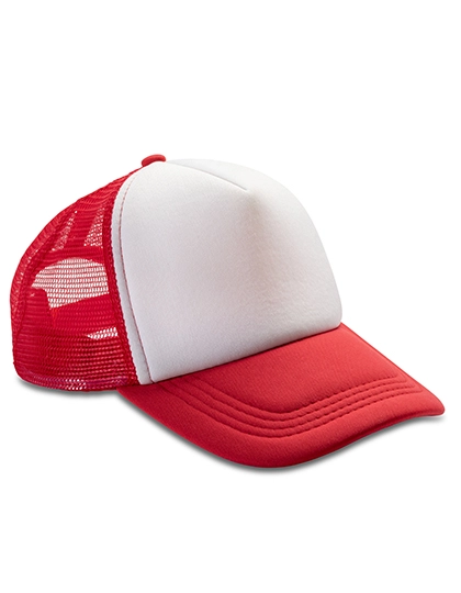 Detroit ½ Mesh Truckers Cap zum Besticken und Bedrucken in der Farbe Red-White mit Ihren Logo, Schriftzug oder Motiv.