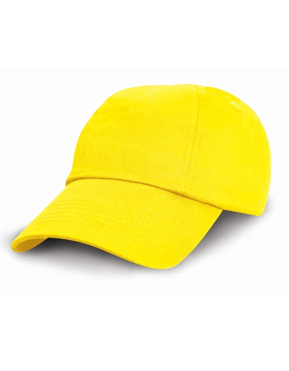 Junior Low Profile Cotton Cap zum Besticken und Bedrucken in der Farbe Yellow mit Ihren Logo, Schriftzug oder Motiv.