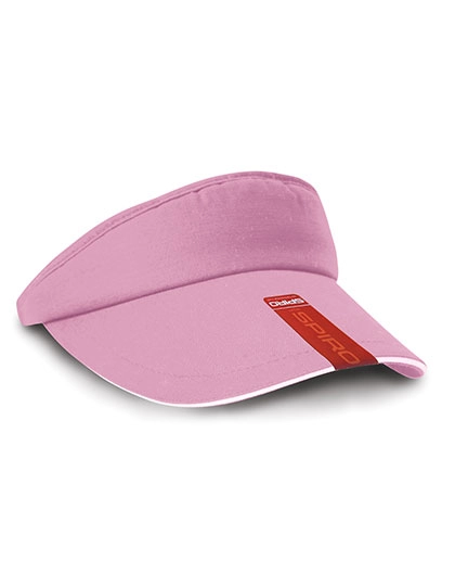 Herringbone Sun Visor With Sandwich Peak zum Besticken und Bedrucken in der Farbe Pink-White mit Ihren Logo, Schriftzug oder Motiv.