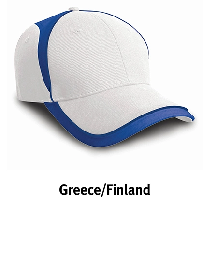 National Cap zum Besticken und Bedrucken in der Farbe Finland White-Royal mit Ihren Logo, Schriftzug oder Motiv.