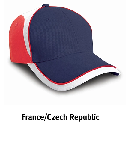 National Cap zum Besticken und Bedrucken in der Farbe France Navy-Red-White mit Ihren Logo, Schriftzug oder Motiv.