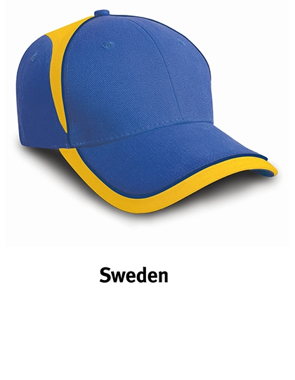 National Cap zum Besticken und Bedrucken in der Farbe Sweden Royal-Yellow mit Ihren Logo, Schriftzug oder Motiv.