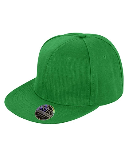 Bronx Original Flat Peak Snapback Cap zum Besticken und Bedrucken in der Farbe Emerald Green mit Ihren Logo, Schriftzug oder Motiv.