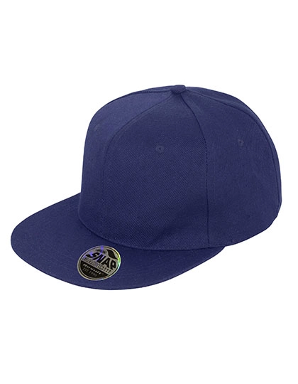 Bronx Original Flat Peak Snapback Cap zum Besticken und Bedrucken in der Farbe Navy mit Ihren Logo, Schriftzug oder Motiv.