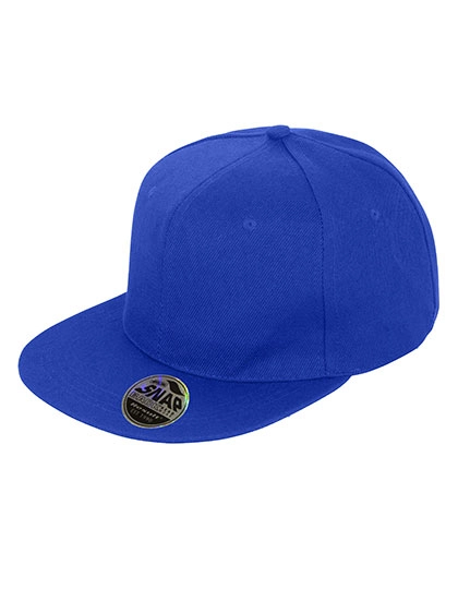 Bronx Original Flat Peak Snapback Cap zum Besticken und Bedrucken in der Farbe Sapphire Blue mit Ihren Logo, Schriftzug oder Motiv.
