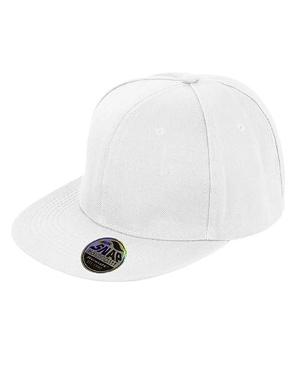 Bronx Original Flat Peak Snapback Cap zum Besticken und Bedrucken in der Farbe White mit Ihren Logo, Schriftzug oder Motiv.