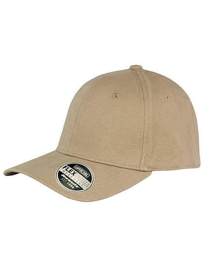 Kansas Flex Cap zum Besticken und Bedrucken in der Farbe Khaki mit Ihren Logo, Schriftzug oder Motiv.