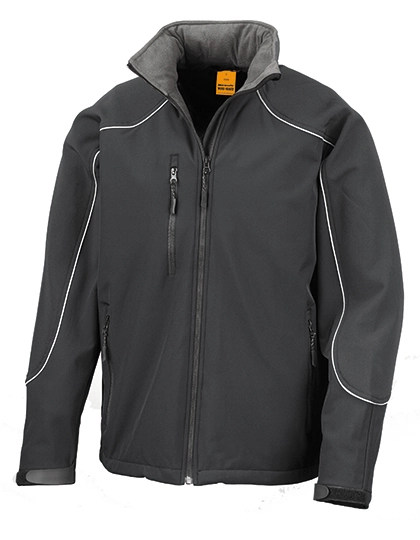 Hooded Soft Shell Jacket zum Besticken und Bedrucken in der Farbe Black-Black mit Ihren Logo, Schriftzug oder Motiv.