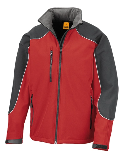 Hooded Soft Shell Jacket zum Besticken und Bedrucken in der Farbe Red-Black mit Ihren Logo, Schriftzug oder Motiv.