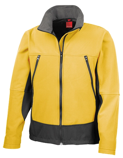 Activity Softshell Jacket zum Besticken und Bedrucken in der Farbe Yellow-Black mit Ihren Logo, Schriftzug oder Motiv.