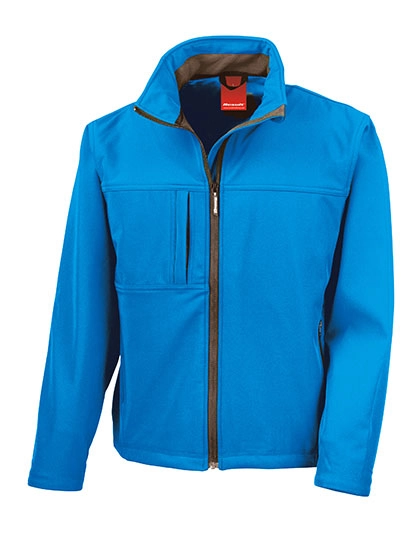 Classic Soft Shell Jacket zum Besticken und Bedrucken in der Farbe Azure mit Ihren Logo, Schriftzug oder Motiv.
