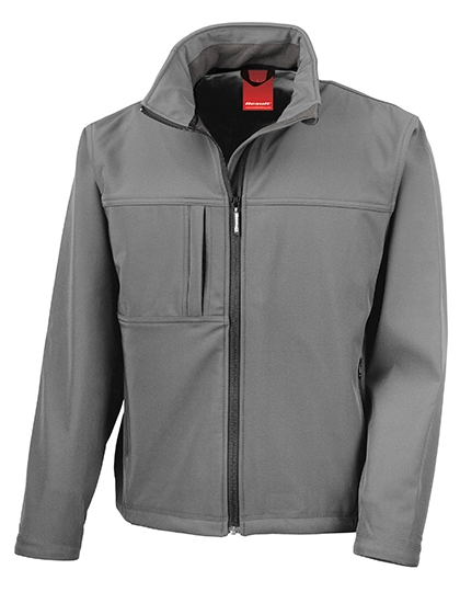 Classic Soft Shell Jacket zum Besticken und Bedrucken in der Farbe Workguard Grey mit Ihren Logo, Schriftzug oder Motiv.