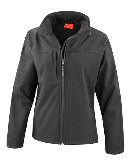Women´s Classic Soft Shell Jacket zum Besticken und Bedrucken in der Farbe Black mit Ihren Logo, Schriftzug oder Motiv.