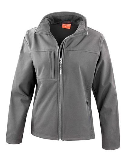 Women´s Classic Soft Shell Jacket zum Besticken und Bedrucken in der Farbe Grey mit Ihren Logo, Schriftzug oder Motiv.