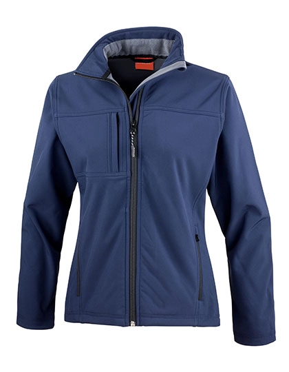 Women´s Classic Soft Shell Jacket zum Besticken und Bedrucken in der Farbe Navy mit Ihren Logo, Schriftzug oder Motiv.