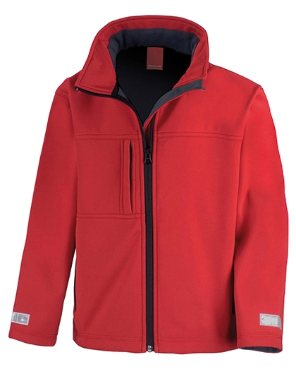 Junior Classic Soft Shell Jacket zum Besticken und Bedrucken in der Farbe Red mit Ihren Logo, Schriftzug oder Motiv.