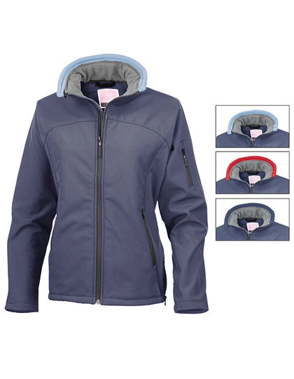 Women´s Soft Shell Jacket zum Besticken und Bedrucken in der Farbe Navy mit Ihren Logo, Schriftzug oder Motiv.