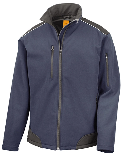 Ripstop Soft Shell Workwear Jacket With Cordura Panels zum Besticken und Bedrucken in der Farbe Navy-Black mit Ihren Logo, Schriftzug oder Motiv.