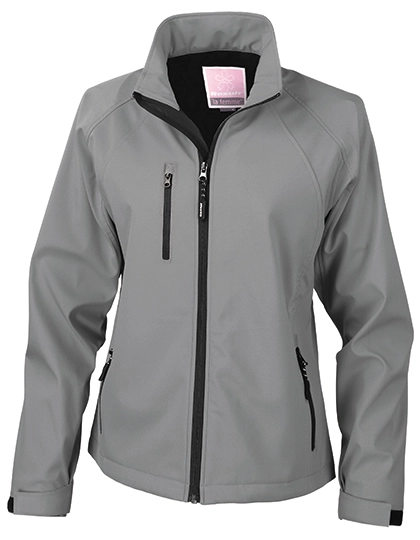 Women´s Base Layer Soft Shell Jacket zum Besticken und Bedrucken in der Farbe Silver Grey mit Ihren Logo, Schriftzug oder Motiv.