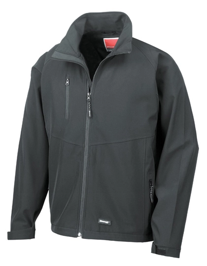 Men´s Base Layer Soft Shell Jacket zum Besticken und Bedrucken in der Farbe Black mit Ihren Logo, Schriftzug oder Motiv.