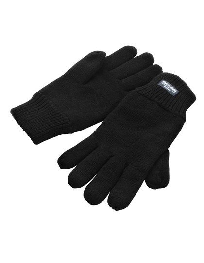 Classic Fully Lined Thinsulate™ Gloves zum Besticken und Bedrucken in der Farbe Black mit Ihren Logo, Schriftzug oder Motiv.