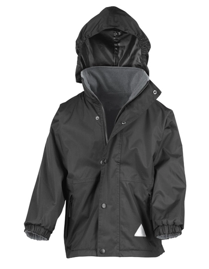 Junior Reversible Stormdri 4000 Fleece Jacket zum Besticken und Bedrucken in der Farbe Black-Grey mit Ihren Logo, Schriftzug oder Motiv.