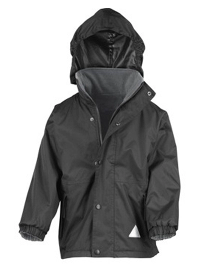 Youth Reversible Stormdri 4000 Fleece Jacket zum Besticken und Bedrucken in der Farbe Black-Grey mit Ihren Logo, Schriftzug oder Motiv.