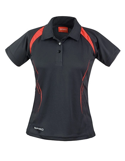 Women´s Team Spirit Polo zum Besticken und Bedrucken in der Farbe Black-Red mit Ihren Logo, Schriftzug oder Motiv.