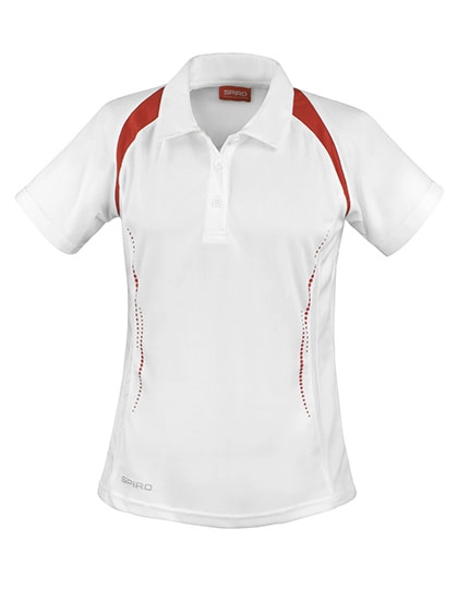 Women´s Team Spirit Polo zum Besticken und Bedrucken in der Farbe White-Red mit Ihren Logo, Schriftzug oder Motiv.