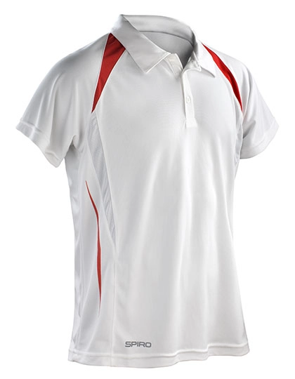 Men´s Team Spirit Polo zum Besticken und Bedrucken in der Farbe White-Red mit Ihren Logo, Schriftzug oder Motiv.