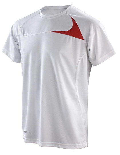 Men´s Dash Training Shirt zum Besticken und Bedrucken in der Farbe White-Red mit Ihren Logo, Schriftzug oder Motiv.