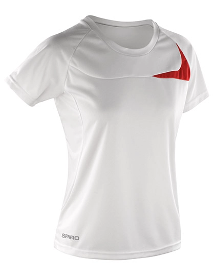 Women´s Dash Training Shirt zum Besticken und Bedrucken in der Farbe White-Red mit Ihren Logo, Schriftzug oder Motiv.