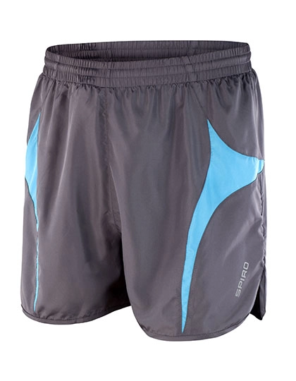 Micro Lite Running Shorts zum Besticken und Bedrucken in der Farbe Grey-Aqua mit Ihren Logo, Schriftzug oder Motiv.