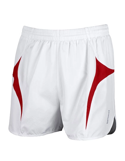 Micro Lite Running Shorts zum Besticken und Bedrucken in der Farbe White-Red mit Ihren Logo, Schriftzug oder Motiv.
