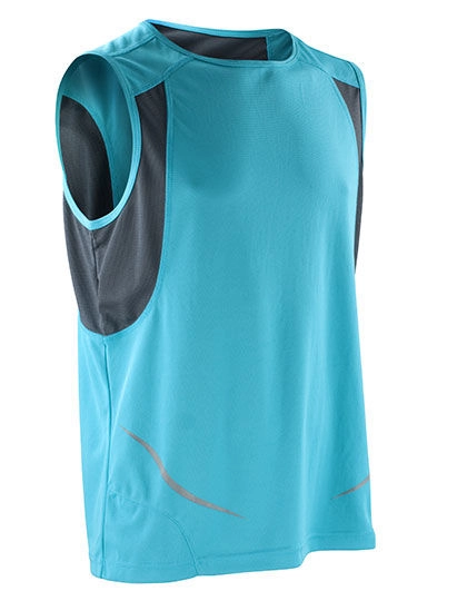 Sport Athletic Vest zum Besticken und Bedrucken in der Farbe Aqua-Grey mit Ihren Logo, Schriftzug oder Motiv.