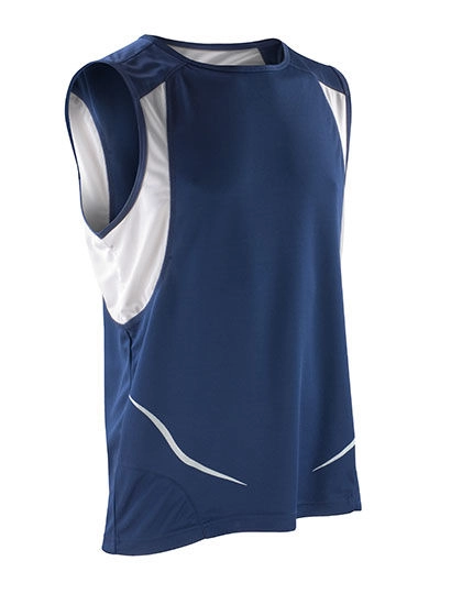 Sport Athletic Vest zum Besticken und Bedrucken in der Farbe Navy-White mit Ihren Logo, Schriftzug oder Motiv.