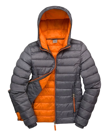 Women´s Snow Bird Hooded Jacket zum Besticken und Bedrucken in der Farbe Grey-Orange mit Ihren Logo, Schriftzug oder Motiv.