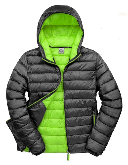 Men´s Snow Bird Hooded Jacket zum Besticken und Bedrucken in der Farbe Black-Lime mit Ihren Logo, Schriftzug oder Motiv.