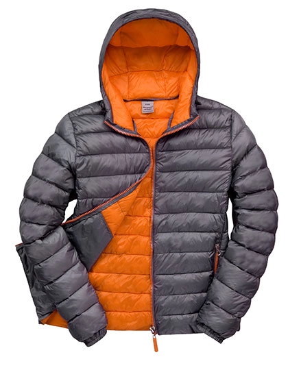 Men´s Snow Bird Hooded Jacket zum Besticken und Bedrucken in der Farbe Grey-Orange mit Ihren Logo, Schriftzug oder Motiv.