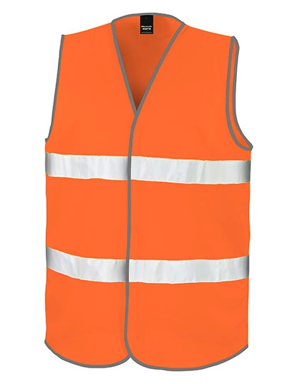High Vis Vest zum Besticken und Bedrucken in der Farbe Fluorescent Orange mit Ihren Logo, Schriftzug oder Motiv.
